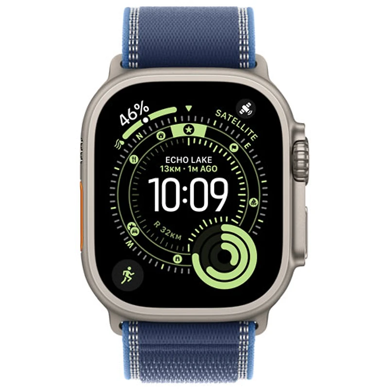 Apple Watch Ultra 3 (GPS + Cellular) 49mm Natural Titanium Case with Blue/Bright Blue Trail Loop