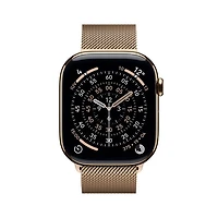Apple Watch Series 11 (GPS + Cellular) 42mm Gold Titanium Case with Gold Milanese Loop - Medium/Large