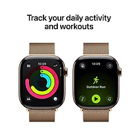 Apple Watch Series 11 (GPS + Cellular) 42mm Gold Titanium Case with Gold Milanese Loop - Medium/Large