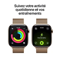 Apple Watch Series 11 (GPS + Cellular) 42mm Gold Titanium Case with Gold Milanese Loop - Medium/Large