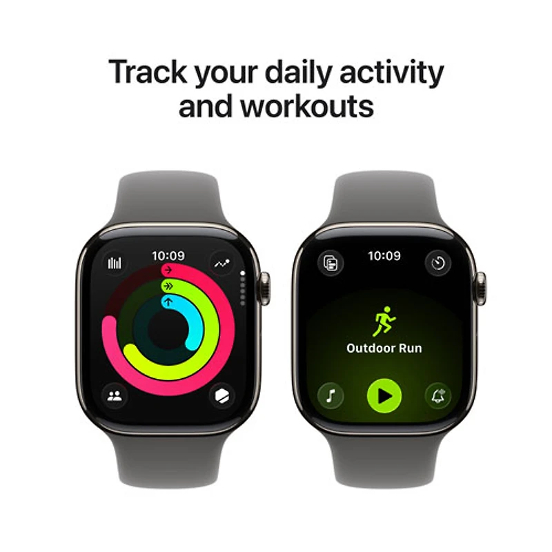 Apple Watch Series 11 (GPS + Cellular) 42mm Natural Titanium Case with Stone Grey Sport Band