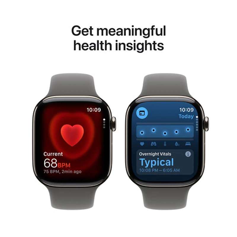 Apple Watch Series 11 (GPS + Cellular) 42mm Natural Titanium Case with Stone Grey Sport Band