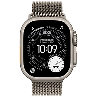 Apple Watch Ultra 3 (GPS + cellulaire) avec boîtier de 49 mm en titane naturel et bracelet milanais en titane naturel