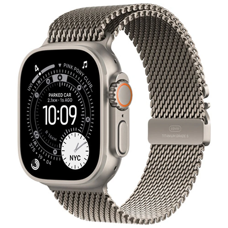 Apple Watch Ultra 3 (GPS + Cellular) 49mm Natural Titanium Case with Natural Titanium Milanese Loop