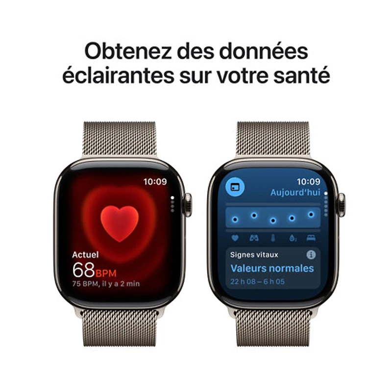 Apple Watch Series 11 (GPS + Cellular) 42mm Natural Titanium Case with Natural Milanese Loop - Medium/Large
