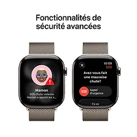 Apple Watch Series 11 (GPS + Cellular) 42mm Natural Titanium Case with Natural Milanese Loop - Medium/Large