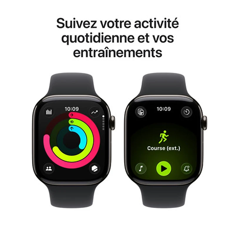 Apple Watch Series 11 (GPS + Cellular) 42mm Slate Titanium Case with Black Sport Band