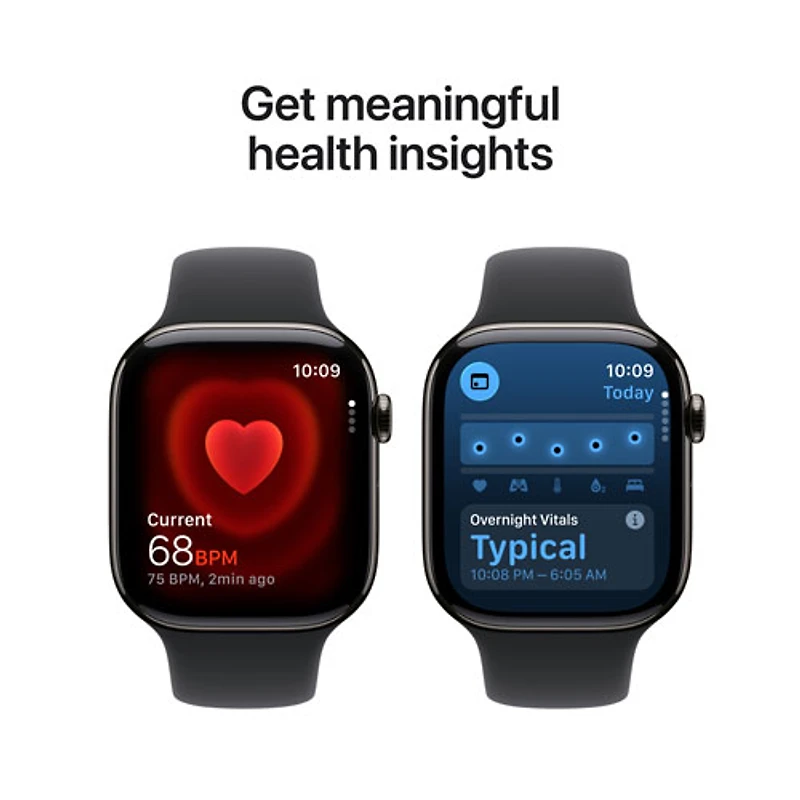Apple Watch Series 11 (GPS + Cellular) 42mm Slate Titanium Case with Black Sport Band