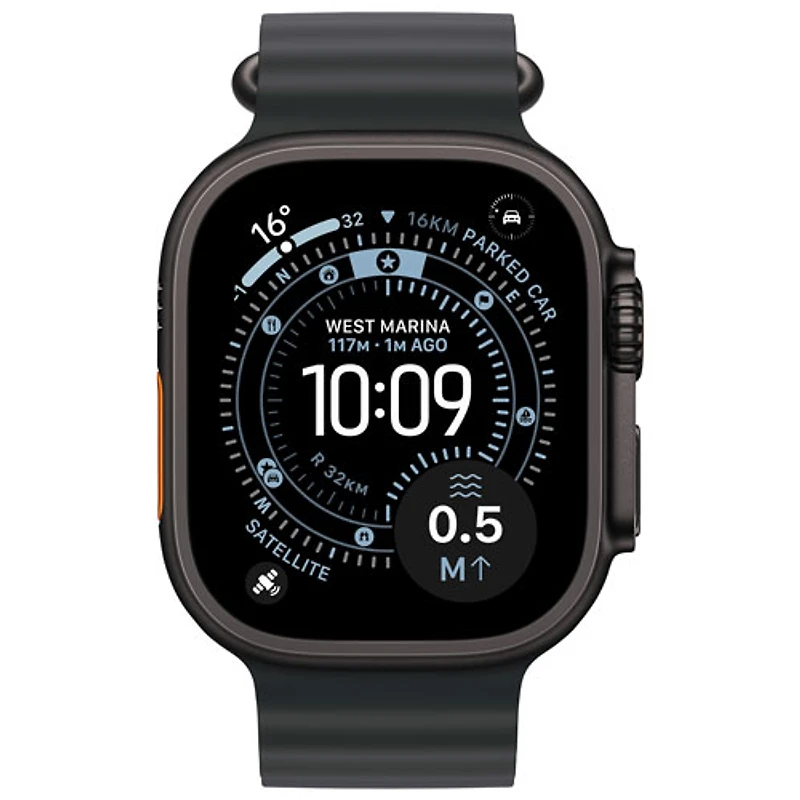 Apple Watch Ultra 3 (GPS + Cellular) 49mm Black Titanium Case with Black Ocean Band