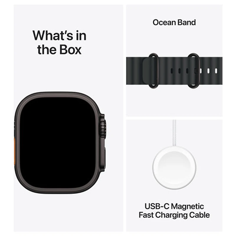 Apple Watch Ultra 3 (GPS + Cellular) 49mm Black Titanium Case with Black Ocean Band