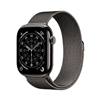 Apple Watch Series 11 (GPS + Cellular) 42mm Slate Titanium Case with Slate Milanese Loop
