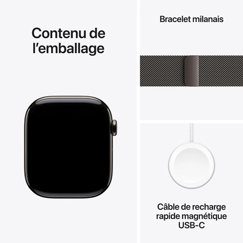 Apple Watch Series 11 (GPS + Cellular) 42mm Slate Titanium Case with Slate Milanese Loop