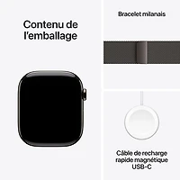 Apple Watch Series 11 (GPS + Cellular) 42mm Slate Titanium Case with Slate Milanese Loop