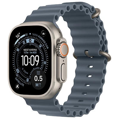 Apple Watch Ultra 3 (GPS + Cellular) 49mm Natural Titanium Case with Anchor Blue Ocean Band