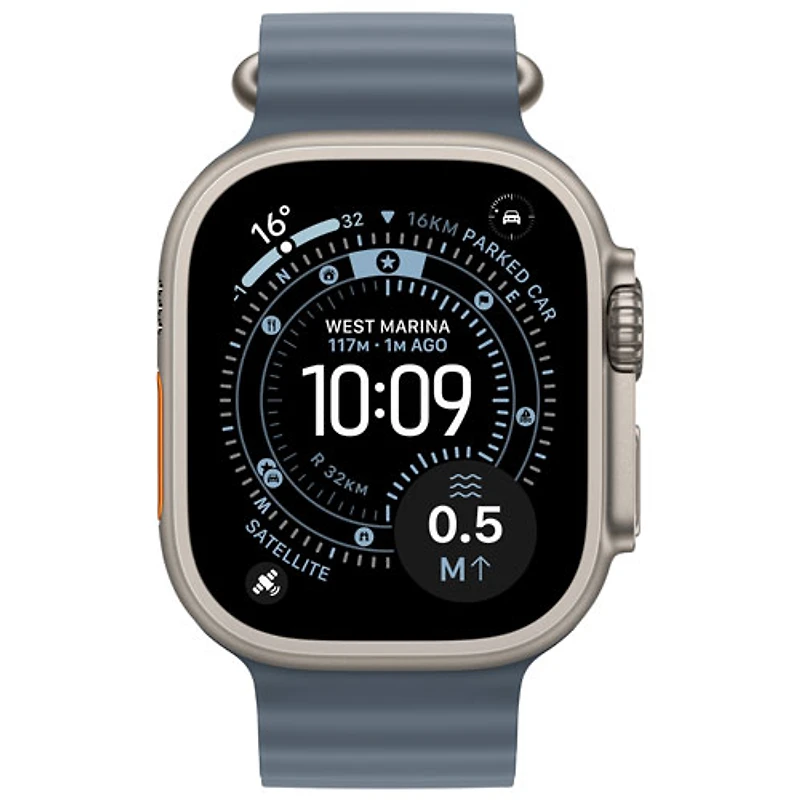 Apple Watch Ultra 3 (GPS + Cellular) 49mm Natural Titanium Case with Anchor Blue Ocean Band