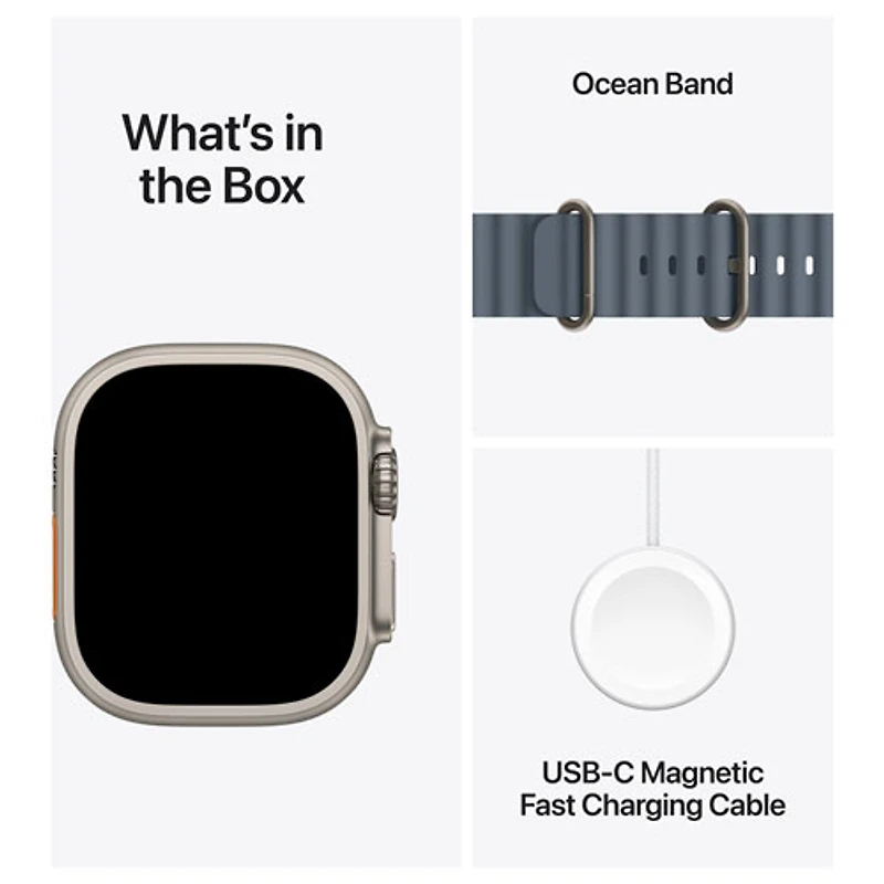 Apple Watch Ultra 3 (GPS + Cellular) 49mm Natural Titanium Case with Anchor Blue Ocean Band