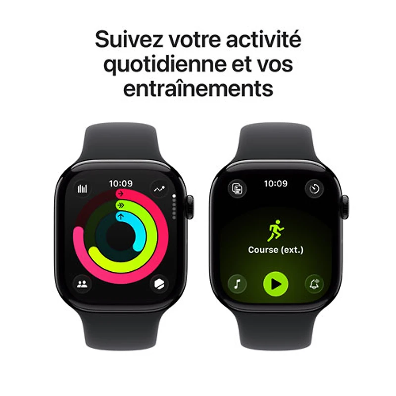 Apple Watch Series 11 (GPS + Cellular) 42mm Jet Black Aluminum Case with Black Sport Band