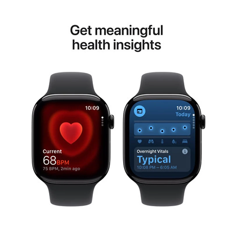 Apple Watch Series 11 (GPS + Cellular) 42mm Jet Black Aluminum Case with Black Sport Band