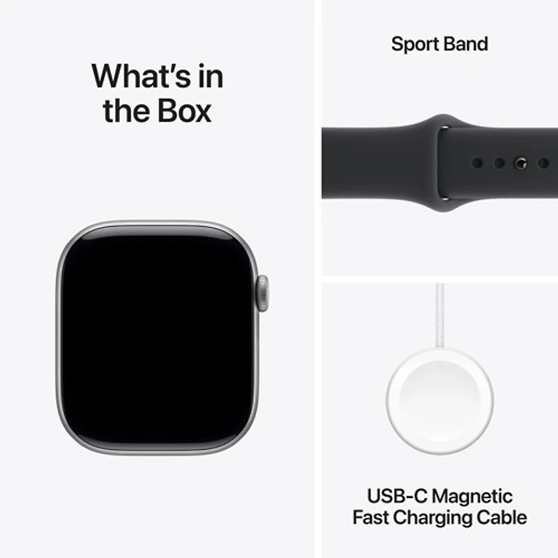 Apple Watch Series 11 (GPS + Cellular) 42mm Space Grey Aluminum Case with Black Sport Band
