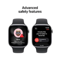 Apple Watch Series 11 (GPS + Cellular) 42mm Space Grey Aluminum Case with Black Sport Band