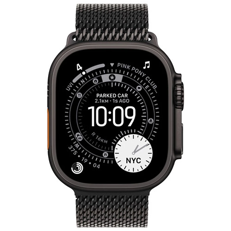 Apple Watch Ultra 3 (GPS + Cellular) 49mm Black Titanium Case with Black Titanium Milanese Loop