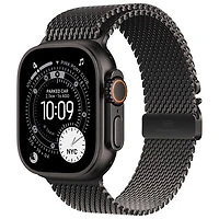 Apple Watch Ultra 3 (GPS + cellulaire) avec boîtier de 49 mm en titane noir et bracelet milanais en titane noir