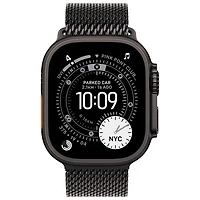 Apple Watch Ultra 3 (GPS + cellulaire) avec boîtier de 49 mm en titane noir et bracelet milanais en titane noir