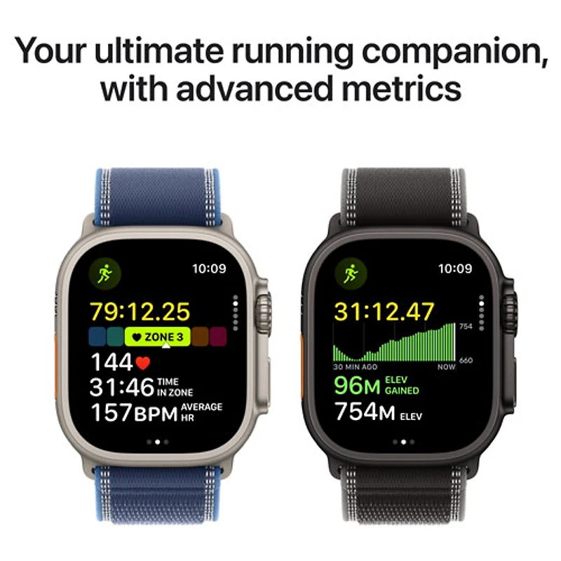 Apple Watch Ultra 3 (GPS + cellulaire) avec boîtier de 49 mm en titane noir et bracelet milanais en titane noir