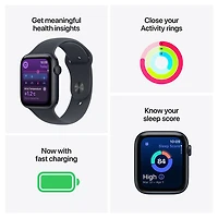 Apple Watch SE 3 (GPS) avec boîtier de mm en aluminium minuit et bracelet sport minuit