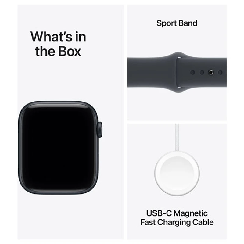 Apple Watch SE 3 (GPS) avec boîtier de mm en aluminium minuit et bracelet sport minuit