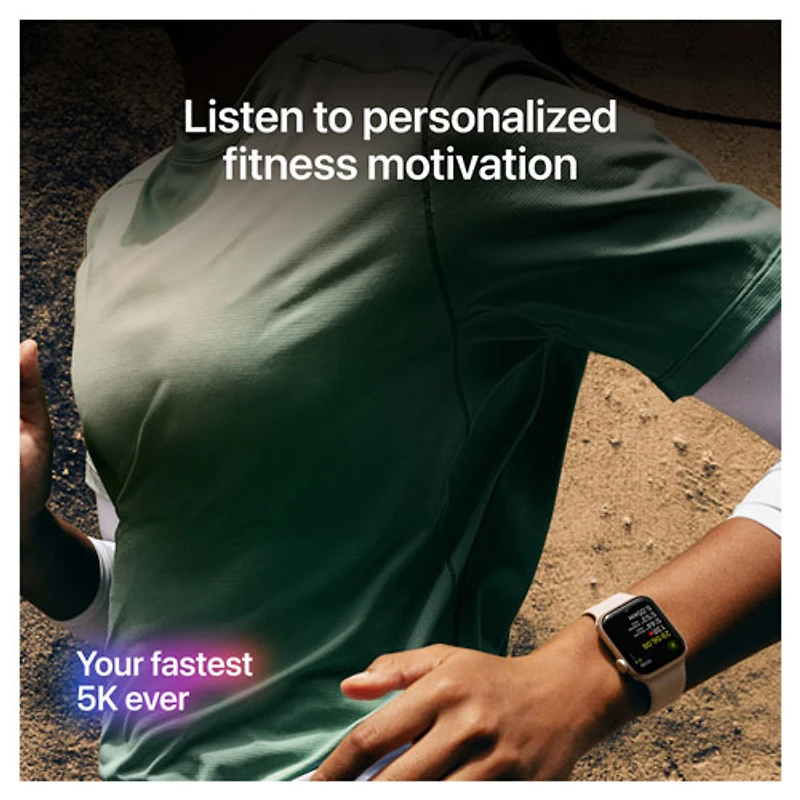 Apple Watch SE 3 (GPS) avec boîtier de 44 mm en aluminium comète et bracelet sport comète - Petit/Moyen