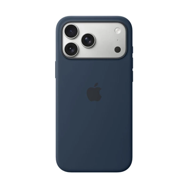 Étui rigide ajusté en silicone avec MagSafe d'Apple pour iPhone 17 Pro Max - Minuit