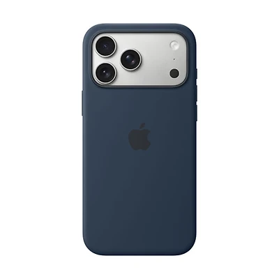 Étui rigide ajusté en silicone avec MagSafe d'Apple pour iPhone 17 Pro Max - Minuit