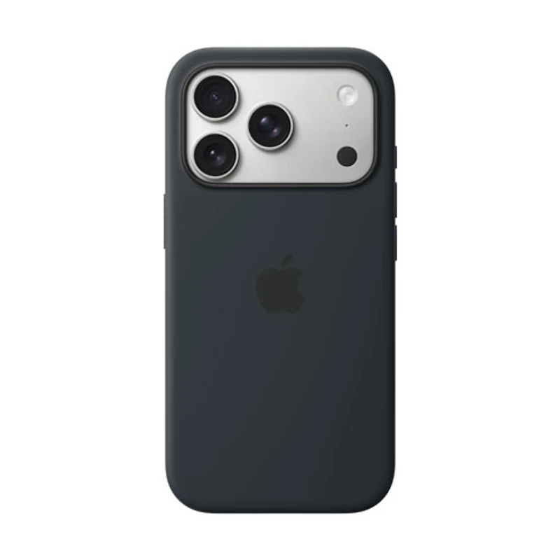 Étui rigide ajusté en silicone avec MagSafe d'Apple pour iPhone 17 Pro - Noir