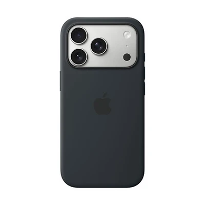 Étui rigide ajusté en silicone avec MagSafe d'Apple pour iPhone 17 Pro - Noir
