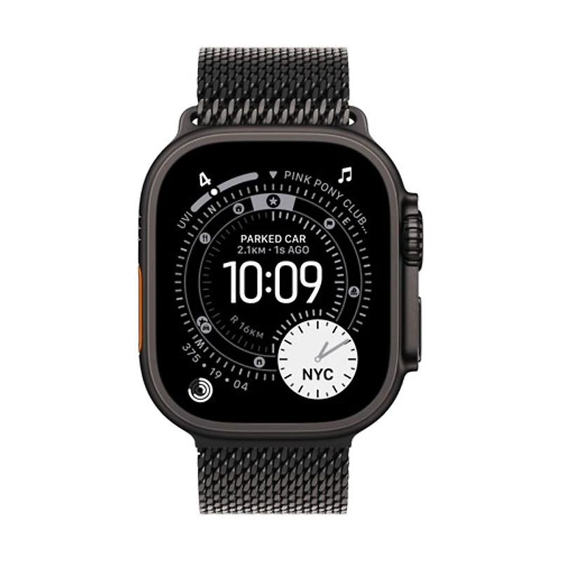 Apple Watch 49mm Titanium Milanese Loop - Black - Medium 155-185mm