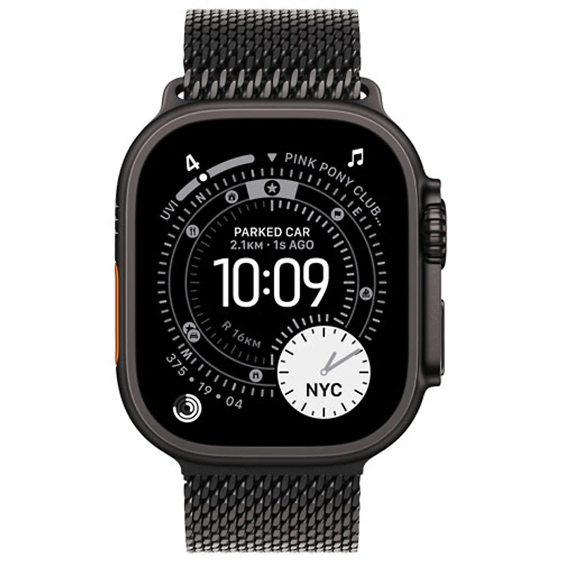 Apple Watch 49mm Milanese Loop - Black - Large 180-210mm