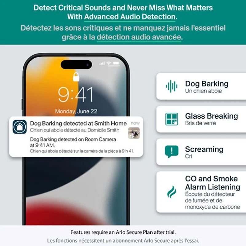 Caméra de surveillance d'intérieur 2K à brancher avec fil 3e génération Arlo Essential (2025) - Blanc
