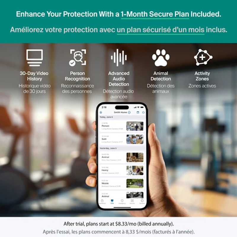 Caméra de surveillance d'intérieur 2K à brancher avec fil 3e génération Arlo Essential (2025) - Blanc