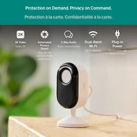 Caméra de surveillance d'intérieur 2K à brancher avec fil 3e génération Arlo Essential (2025) - Blanc