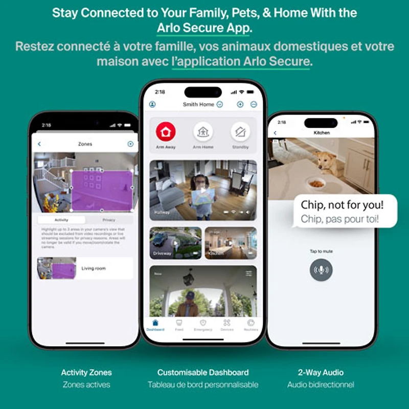Caméra de surveillance d'intérieur 2K à brancher avec fil 3e génération Arlo Essential (2025) - Blanc