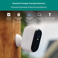 Caméra de surveillance 2K sans fil 3e génération Arlo Essential (2025) - Paquet de