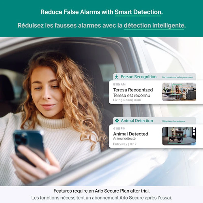 Caméra de surveillance d'intérieur 2K panoramique/inclinable à brancher avec fil Arlo (2025) - Blanc