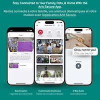 Caméra de surveillance d'intérieur 2K panoramique/inclinable à brancher avec fil Arlo (2025) - Blanc
