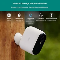 Caméra de surveillance sans fil 2K 3e génération Arlo Essential XL (2025) - Blanc- Paquet de 3