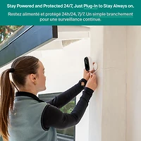 Caméra de surveillance d'extérieur 2K à brancher avec fil Arlo Essential (2025) - Blanc