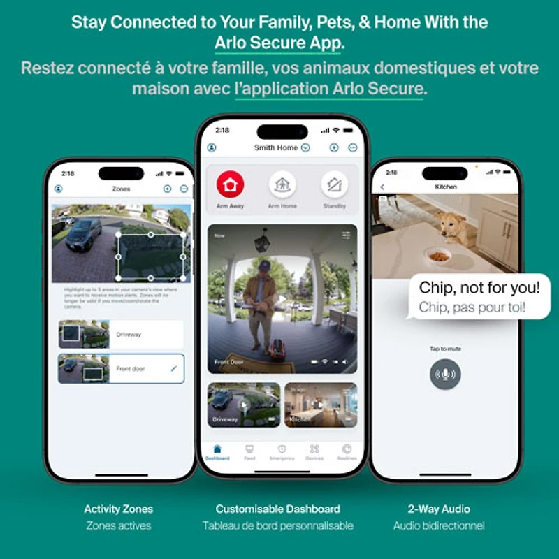 Caméra de surveillance d'extérieur 2K à brancher avec fil Arlo Essential (2025) - Blanc