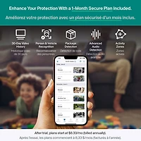 Caméra de surveillance d'extérieur 2K panoramique/inclinable à brancher avec fil Arlo (2025) - Blanc