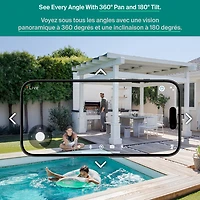 Caméra de surveillance d'extérieur 2K panoramique/inclinable à brancher avec fil Arlo (2025) - Blanc