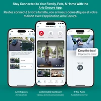 Caméra de surveillance d'extérieur 2K panoramique/inclinable à brancher avec fil Arlo (2025) - Blanc